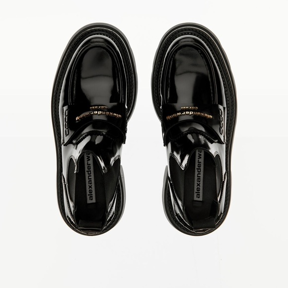 New Alexander Wang Black Carter Ankle Platform Loafer Patent Leather Boots Sz 41 - Picture 5 of 11